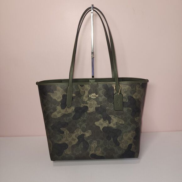 NWT Coach CV953 City Tote Bag In Signature Camo Print - Picture 1 of 6